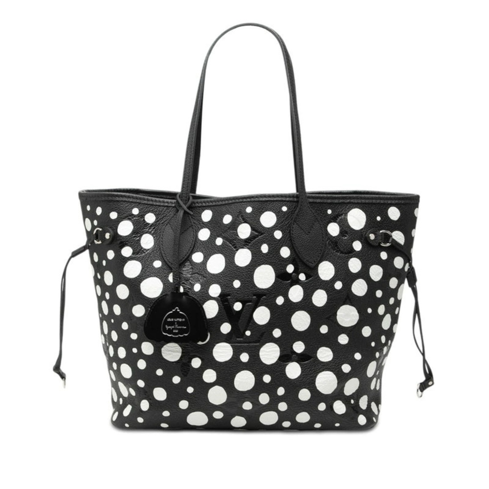 Louis Vuitton Yayoi Kusama Empreinte Infinity Dot Neverfull Tote Bag Black White